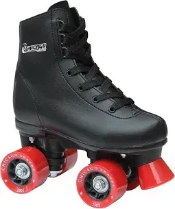 Photo 1 of (used)(minor damage) Chicago Boys' Classic Quad Roller Skates Black Junior Rink Skates, Size J12