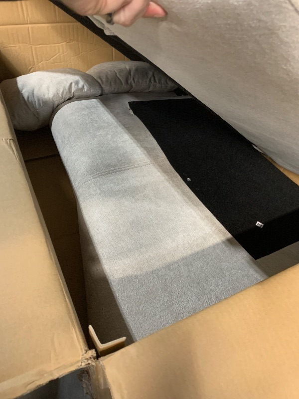 Photo 1 of (partial set)(box 1 of 2) Merax Chenille Convertible Sleeper Chair with Pillow & Adjustable Backrest, Adult 3 in 1 Lounger Sofa Turns Into Chaise Lounge