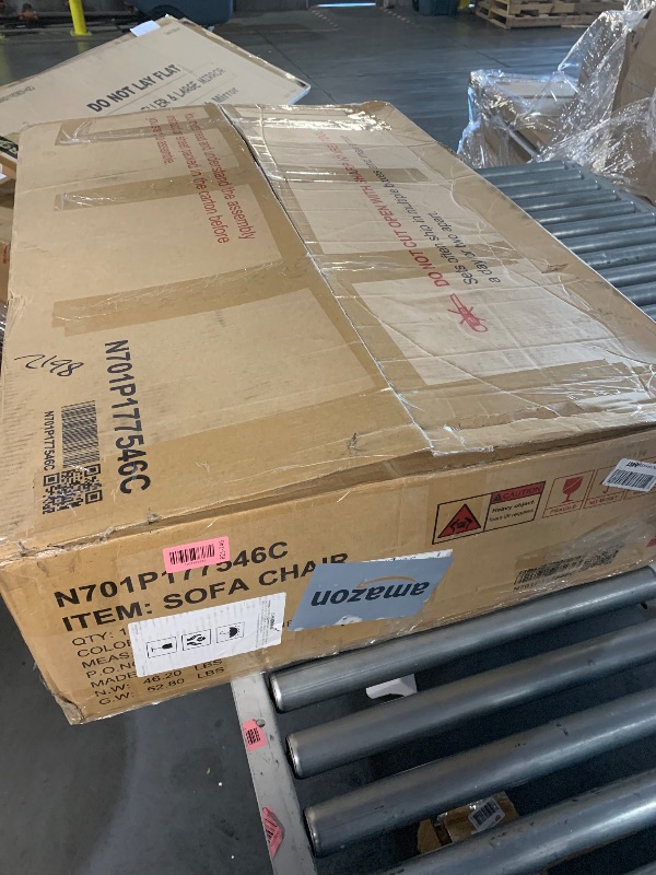 Photo 1 of (partial set)(box 1 of 2) Merax Chenille Convertible Sleeper Chair with Pillow & Adjustable Backrest, Adult 3 in 1 Lounger Sofa Turns Into Chaise Lounge