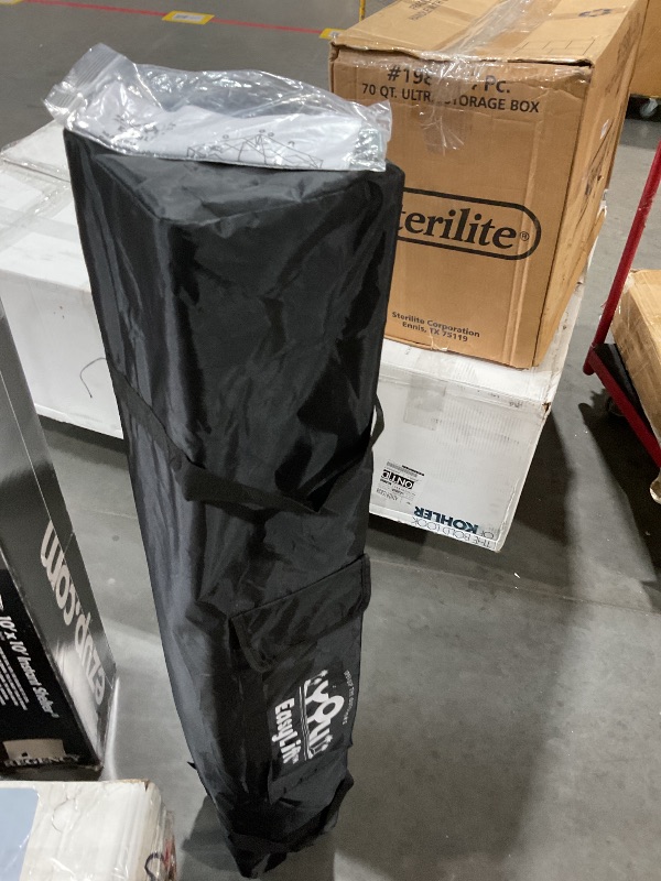 Photo 1 of * USED MISSING PARTS*E-Z UP Regency 10' x 10' Straight Leg Canopy with Side Wall and 4 Weight Bags BLUE