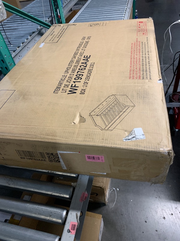 Photo 1 of ***PARTIAL SET***BOX 2 OF 2***
Merax Upholstered Daybed with Trundle, Wood Slat Support,Upholstered Frame Sofa Bed, Twin, Gray