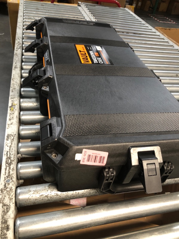 Photo 1 of ***STOCK PHOTO FOR REFERENCE ONLY***Pelican V770 Vault Single Scoped Rifle Case, Black, Bundle with V100 Vault Small Pistol Tan Case