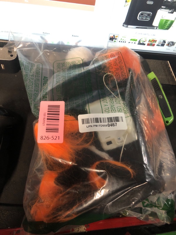 Photo 1 of [Move Up and Down ] 44" Halloween Animatronic Giant Hanging Spider with Egg Sac, Sound Activated Swinging Body Red Eyes Scary Sounds, Orange Black Spider Halloween Decorations Outdoor Haunted House