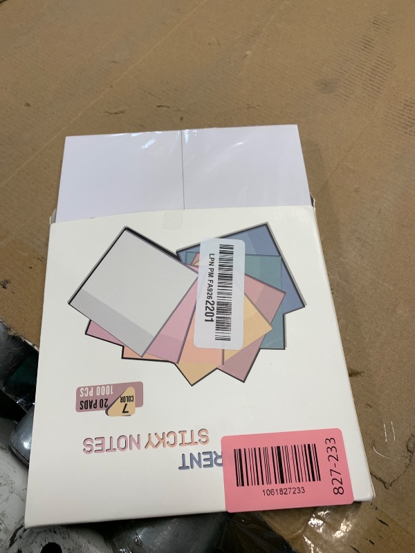 Photo 1 of [1000 Sheets] Clear Sticky Notes, 3x3 inch Pastel Color Waterproof Sticky Notes in 7 Vintage Colors for School and Office Supplies, Bible Tabs