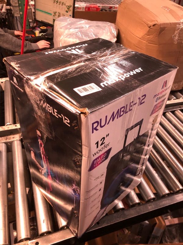 Photo 1 of (item incomplete)(missing pieces) Max Power Rumble 12" Woofer Bluetooth Trolley Speaker with Stand