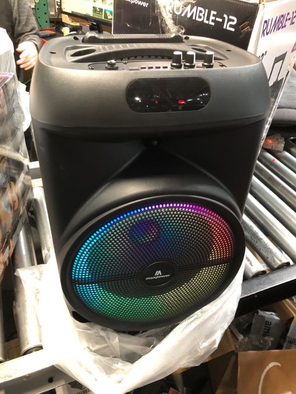 Photo 1 of (item incomplete)(missing pieces) Max Power Rumble 12" Woofer Bluetooth Trolley Speaker with Stand