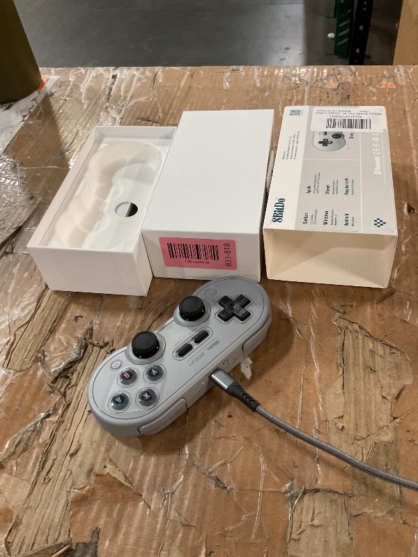Photo 1 of ***LIKENEW/OPEN BOX***
8Bitdo SN30 Pro Bluetooth Controller, Hall Effect Joystick Update, Compatible with Switch, PC, macOS, Android, Steam Deck & Raspberry Pi (Gray)