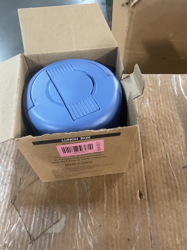 Photo 1 of ***(HEAVILY USED/ MINOR DAMAGE)***wiwens Thermo Food Jar for Hot Food Adults 32OZ Soup Thermo Lunch Containers Wide Mouth Vacuum Insulated Stainless Steel Leakproof Bento Box with Spoon (Blue)