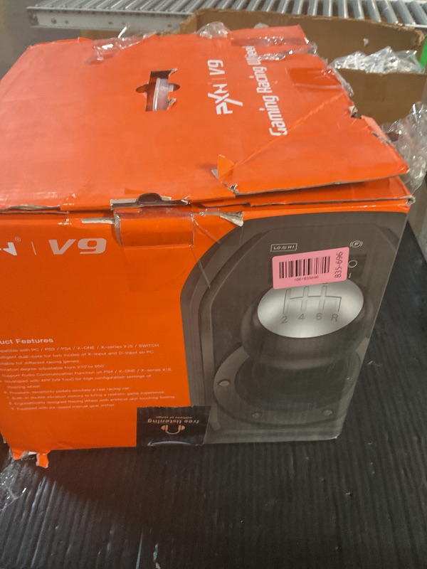 Photo 1 of (used)(steering wheel not functional)(sold for parts only) PXN V9 Gaming Steering Wheel, 270/900 Degree with Pedals and Shifter for Xbox One, Xbox Series S/X,PC, PS4, PS3, Switch