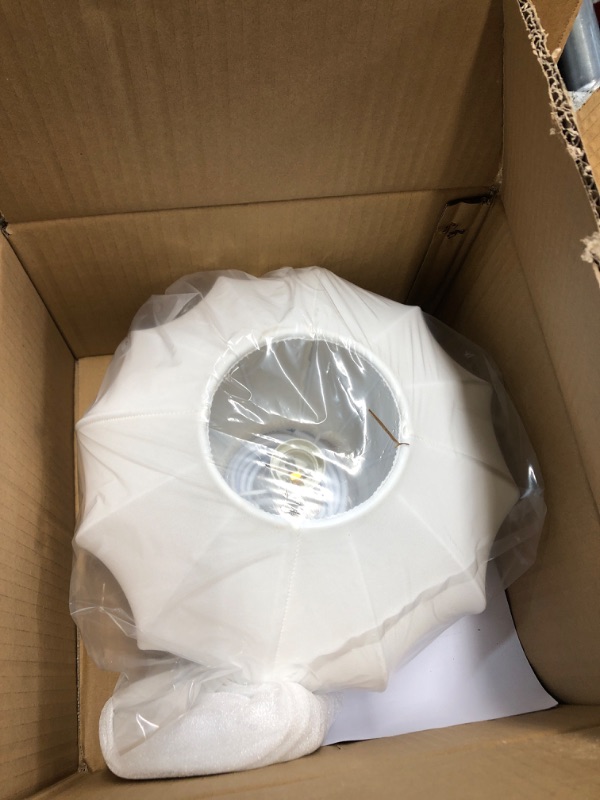Photo 1 of ***OPENED FOR INSPECTION***MIXL - Drum Shade White Pendant Light,Fabric Lantern Adjustable Hanging Lamp,Modern Kitchen Island Lighting,Mid Century Pendant Lamp for Living Room Bedroom