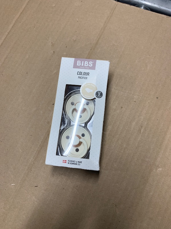 Photo 1 of (size 2) BIBS Pacifiers Colour Collection | Natural Rubber Baby Pacifier | Round Nipple | Set of 2 BPA-Free Soothers | Made in Denmark | 0+ Months (Pack of 2) | Ivory