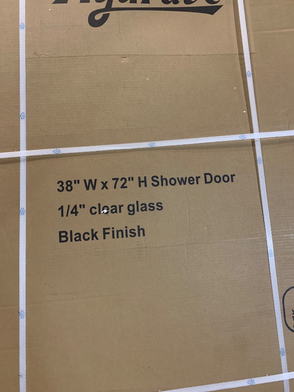 Photo 1 of ***FACTORY SEALED*** ***TRUCK/TRAILER PICKUP ONLY*** Hydrave Pivot Swing Shower Door 38 in.D x 72 in. H| Shower Door with 1/4 in. Clear Tempered Glass| Pivot Shower Door | Black (Shower Base Not Included)