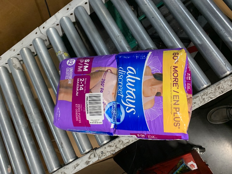 Photo 1 of ***FACTORY SEALED***Always Discreet Adult Incontinence Underwear for Women and Postpartum Underwear, Small/Medium, Up to 100% Bladder Leak Protection, 32 Count