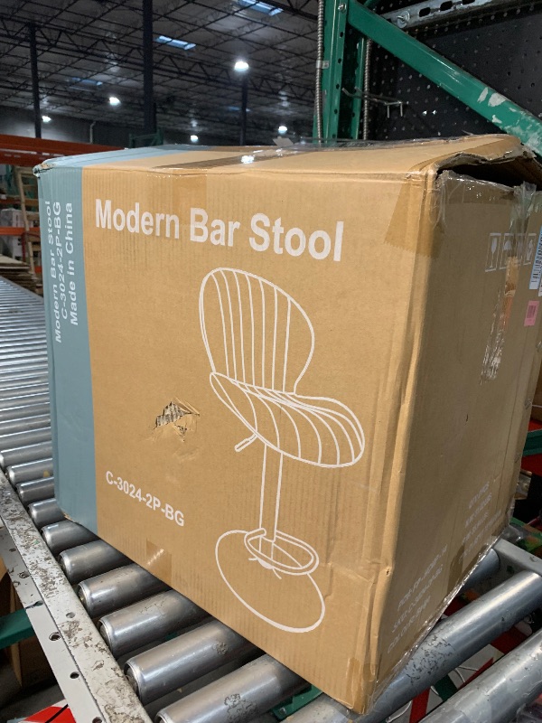 Photo 1 of (2 not 4) Sweetcrispy Bar Stools Set of 2, Modern Swivel Bar Chairs, Adjustable Fabric Upholstered Barstools Counter Height