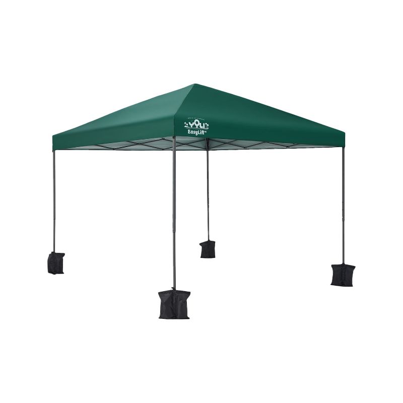 Photo 1 of Yoli Malibu EasyLift 100 10' x 10' Straight Leg Instant Canopy Value Pack
The Yoli Malibu EasyLift 100 10'x10' Straight Leg Instant Canopy Value Pack pen, delivers 100 square feet of UV-protective shade with a durable, rust-resistant steel frame. It incl