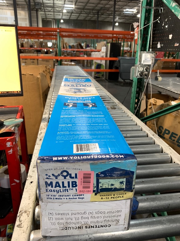 Photo 1 of Yoli Malibu EasyLift 100 10' x 10' Straight Leg Instant Canopy Value Pack
The Yoli Malibu EasyLift 100 10'x10' Straight Leg Instant Canopy Value Pack pen, delivers 100 square feet of UV-protective shade with a durable, rust-resistant steel frame. It incl