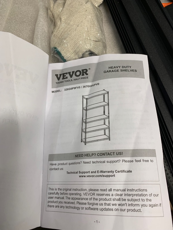 Photo 1 of ***STOCK PHOTO FOR REFERENCE ONLY ***VEVOR Storage Shelving Unit, 5-Tier Adjustable, 2000 lbs Capacity, Heavy Duty Garage Shelves Metal Organizer Utility Rack, Black, 36" L x 18" W x 72" H for Kitchen Pantry Basement Bathroom Laundry