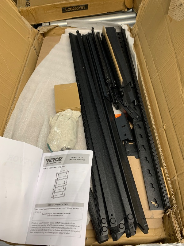 Photo 1 of ***STOCK PHOTO FOR REFERENCE ONLY ***VEVOR Storage Shelving Unit, 5-Tier Adjustable, 2000 lbs Capacity, Heavy Duty Garage Shelves Metal Organizer Utility Rack, Black, 36" L x 18" W x 72" H for Kitchen Pantry Basement Bathroom Laundry