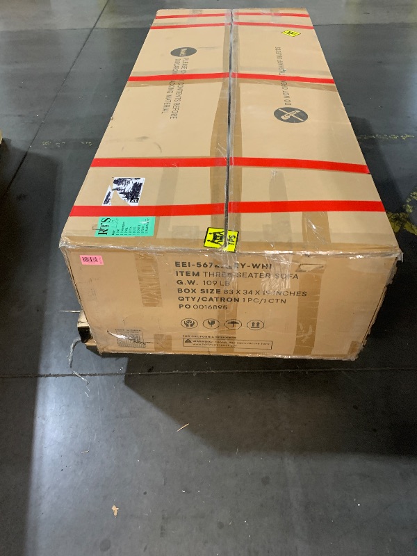 Photo 1 of ***TRUCK/TRAILER PICKUP ONLY*** Modway Tahoe Aluminum Outdoor Patio Sofa in Gray White