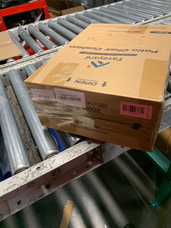 Photo 1 of ***(MISSING COVERS)***Favoyard Patio Chair Cushions 22 x 22 x 3 Inch Waterproof Outdoor Seat Cushions for Patio Furniture 3-Year Color Fastness Garden Sofa Couch Pads with Handle & Adjustable Straps Set of 2, Blue