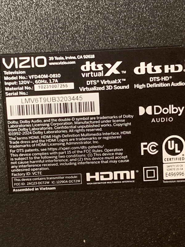 View 4 of (used item) VIZIO 40-inch Full HD 1080p Smart TV with DTS Virtual: X, Alexa Compatibility, Google Cast Built-in, Bluetooth Headphone Capable