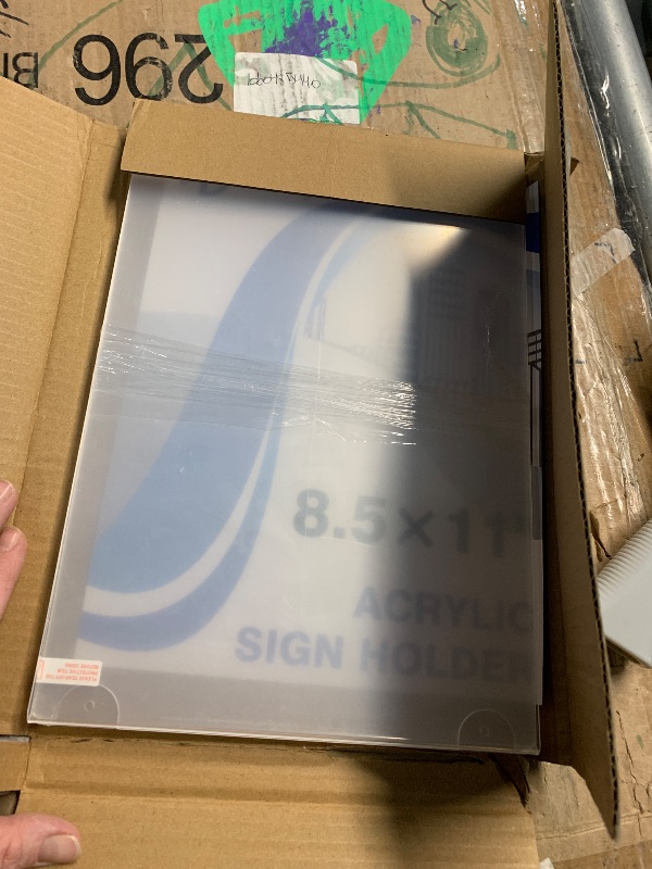 Photo 1 of ***(USED/ MINOR DAMAGE)***Daofary Wall Mount Acrylic Sign Holder 8.5'' x 11'', Clear Plexi Door Sign Holder Document Holder Plastic Picture Frames with All Mounting Accessories No Tape (3 Pack)