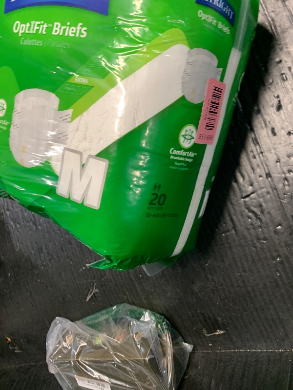 Photo 1 of ***(minor damage to package)***FitRight OptiFit Extra Adult Briefs, Incontinence Diapers with Tabs, Moderate Absorbency, Medium, 32 to 44", 20 Count