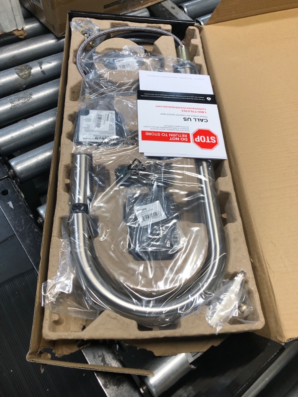 Photo 1 of ***(USED/ UNKNOWN IF MISSING PARTS/ UNABLE TO TEST ITEM)***KRAUS Oletto Tall Modern Single-Handle Touch Kitchen Sink Faucet with Pull Down Sprayer in Spot Free Stainless Steel, KTF-3101SFS