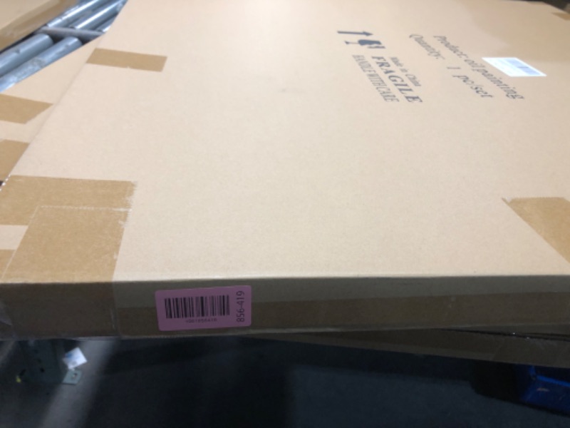 Photo 1 of ***FACTORY SEALED***Creespi Minimalist Black and White Textured Wall Art,Contemporary Abstract Line Oil Painting on Canvas for Home Decor 36x36 inch