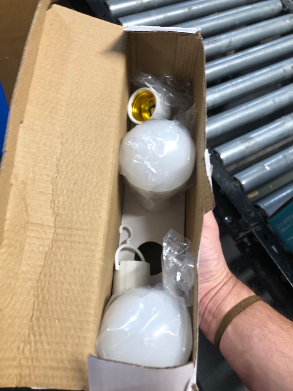 Photo 1 of ***missing two bulbs***OFFLIY Emergency Light Bulbs, 1800mAh High-Capacity Battery for Longer Emergency Time, 9W,750LM,5000K Rechargeable Light Bulbs for Power Outage, A19 E26 Led Light Bulbs, 4PK,with 4 Hooks