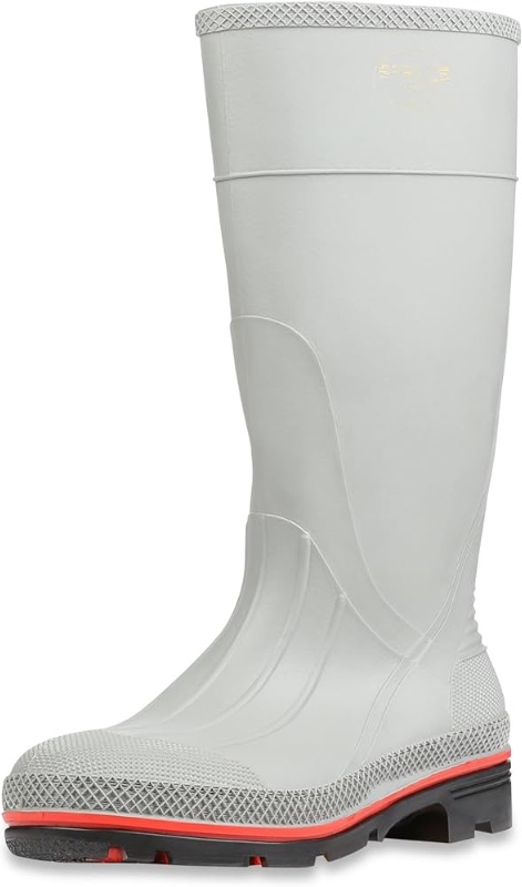 Photo 1 of ****MISMATCHED****Honeywell Home 75122-GYM-100 Servus MAX Men's 15-Inch PVC Chemical-Resistant Soft Toe Gray, Red & Black Work Boots -