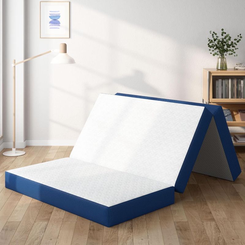 Photo 1 of (please see ALL images) Tri-Fold Memory Foam Mattress, 6 inch Portable Floor Mattress Twin Size, Folding Mat for Travel