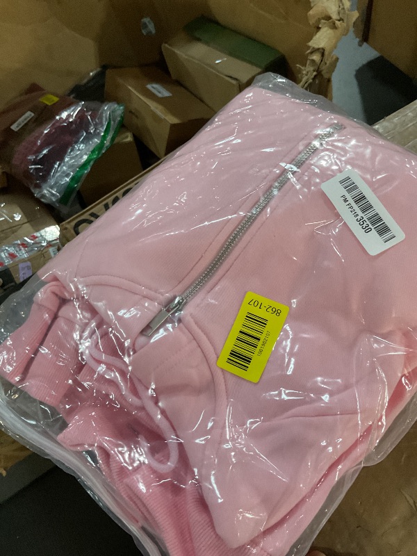 Photo 1 of onlypuff Women's Lightweight Drawstring Hoodies Long Sleeve Loose Fit Pullover Sweatshirts Tunics Tops Shirts Light Pink S