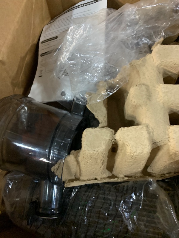 Photo 1 of ***(PARTS ONLY/ MAJOR DAMAGE/ NON FUNCTIONAL)***WHUTO Cold Press Juicer, Wide Feed Chute Juicer Machines, Stainless Steel Slow Masticating Juicers Easy to Clean, Vegetables & Fruits Juice Extractor, High Juice Yield, Gray Knob