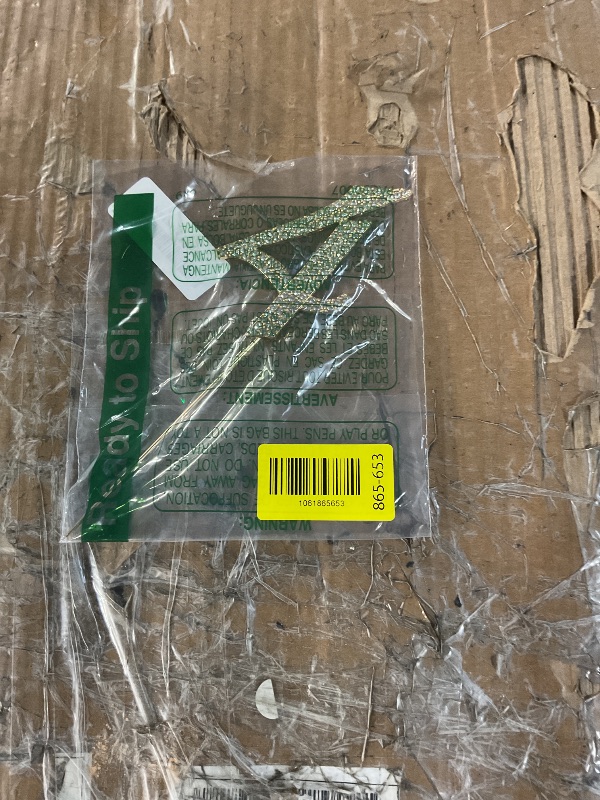 Photo 2 of Birthday Cake Topper Number, Bling Gold Rhinestone Large Number 0-9 Happy Birthday Cake Topper for Birthday Anniversary Party Decoration, 4