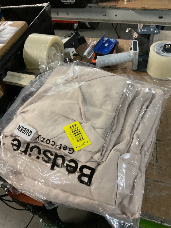 View 2 of ***MISSING PARTS***
Bedsure Queen Comforter Set Beige - Bed in a Bag Queen Size Bedding 7 Pieces, GentleSoft™ Pintuck Bed Set Gift for Family, Pinch Pleat All Season Comforter with Sheets, Pillowcases & Shams