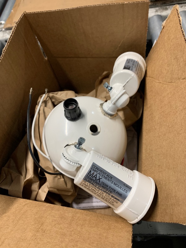 Photo 1 of ***PARTS ONLY*** ***NONFUNCTIONAL*** Lithonia Lighting Adjustable Dusk Dawn Security Light, Twin Par Outdoor Flood Light Holder, Photocell Sensor, 120 Volts, Uses 2 Lamps Up to 150W (Not Included), White (OFTH 300PR 120 P WH M12)