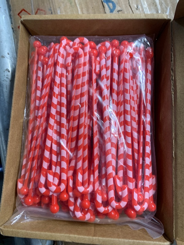 Photo 1 of ***(STOCK PHOT FOR REFERENCE ONLY/ SEE PIC FOR REFERENCE)***Chengu 100 Pcs Winter Drink Stirrers Xmas Stir Sticks Bulk Holiday Coffee Stirrers Plastic Swizzle Stick Hot Cocoa Bar Supplies Chocolate Decoration Reusable Cocktail Mixer(Candy Cane)