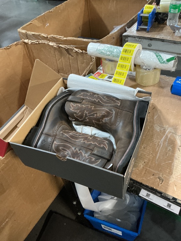 Photo 1 of WOLVERINE mens Rancher 10" Square Soft Toe Work Boot, Dark Brown/Rust, 9.5 X-Wide US