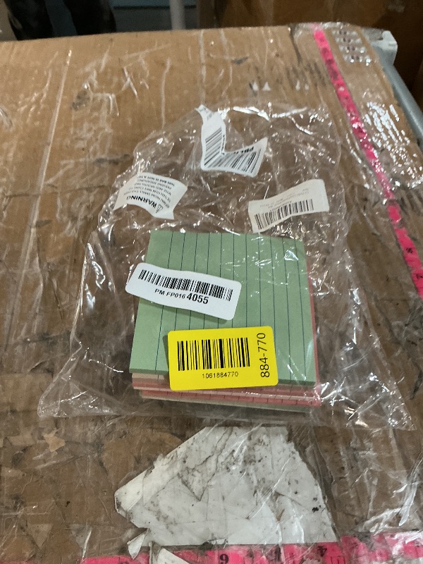 Photo 1 of (12 Pack) Lined Sticky Notes 4x4 in, Vintage Colors Self Sticky Notes Pad Its Super Sticking Power Memo Pads, 4x4 Large Square Sticky Notes for Office, Home, School, Meeting