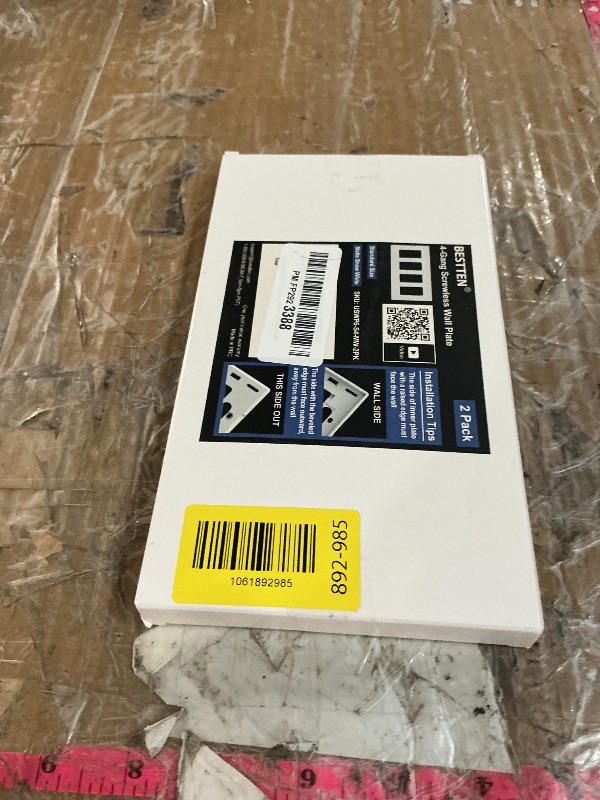 Photo 1 of (2 Pack) BESTTEN USWP6 Matte Snow White 4-Gang Screwless Wall Plate, Decorator Outlet Cover, for Light Switch, Dimmer, USB, GFCI, Receptacle, H4.69” x W8.35”