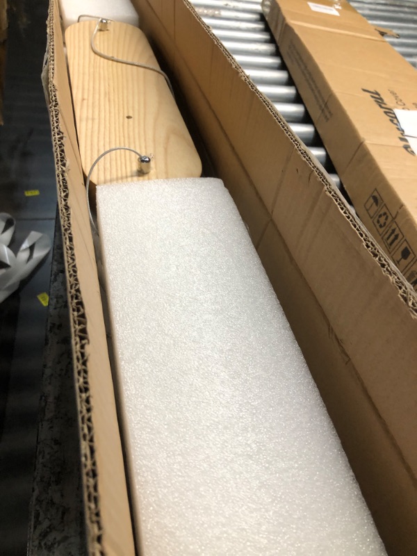 Photo 1 of ***(PARTS ONLY/MAJOR DAMAGE/ NON FUNCTIONAL)***YISDESIGN 47" 36W 1-Light Wooden Led Linear Pendant Light Dimmable Led Chandelier Ceiling Hanging Light Fixtures Modern Chandeliers for Dining Room Kitchen Island Pool Table Lights Natural