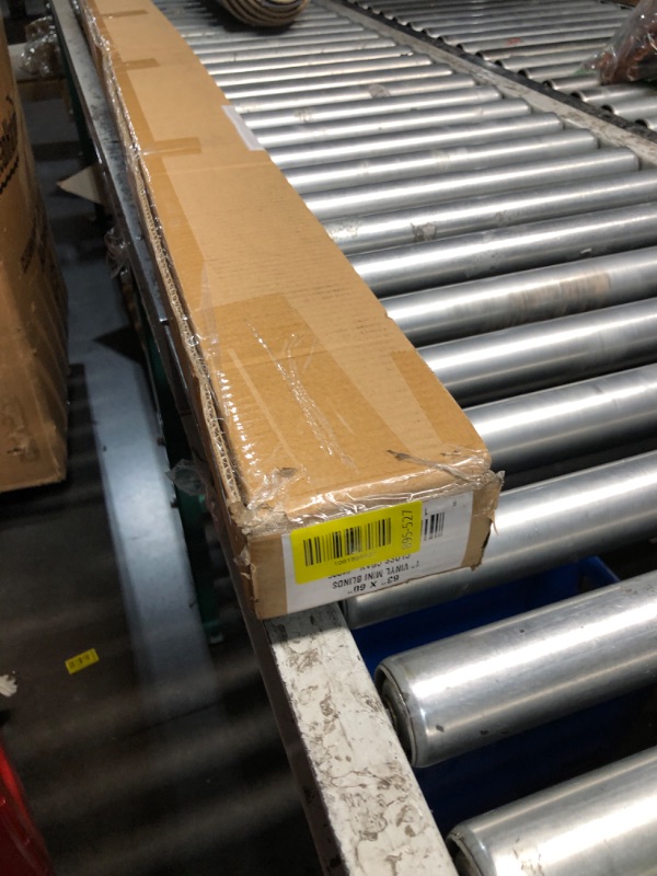 Photo 1 of ***FACTORY SEALED*** CHICOLOGY Mini Blinds for Indoor Windows – 63"W x 60"H, Gray Horizontal Vinyl Blinds | Cordless | Easy to Install | Sleek Low-Profile Fit for Doors, Offices, Kitchens & Apartments