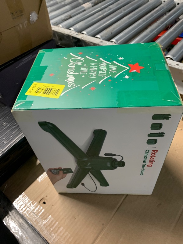 Photo 1 of (2025 Upgrade) Rotating Christmas Tree Stand with Remote Control, Stable 360 Revolving Tree Base Stand, Up to 7.5ft 90lb. Adjustable Christmas Tree Holder for Xmas Tree, Artificial Tree (Green)