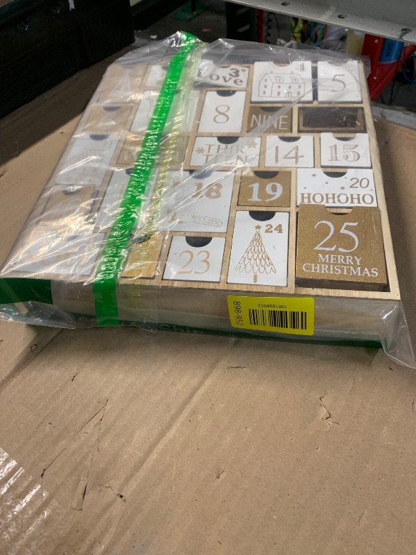 Photo 1 of ***DAMAGED AND MISSING PARTS*** Juegoal Advent Calendar with 25 Drawers Countdown to Christmas, Refillable Wooden Advent Xmas Gift for Kids, 12 Inches Tall