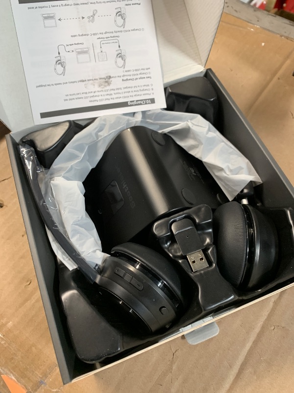 Photo 1 of (Upgraded Version) Wireless Headset, Bluetooth Headset with Noise Cancelling Microphone, Best Headphones with Mic Mute & USB Dongle for PC/Computer/Laptop/Cell Phones/Remote Work/Call Center