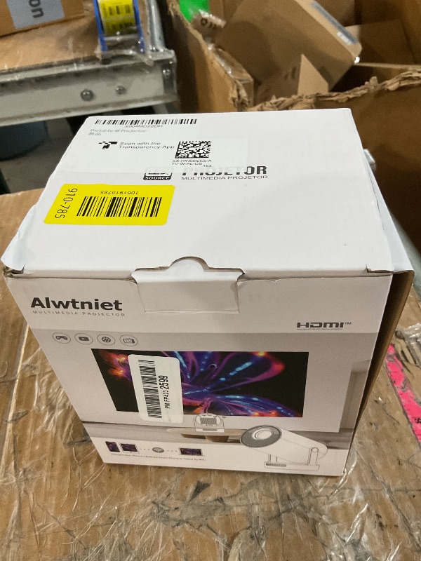 Photo 1 of ?Electric Focus?Mini Projector with WiFi 6 and Bluetooth 5.4, Smart Portable Projector 4k Support, 5W Soundbase Speaker, Auto Keystone 180° Rotation, Home Outdoor Movie Proyector HY300Ultra