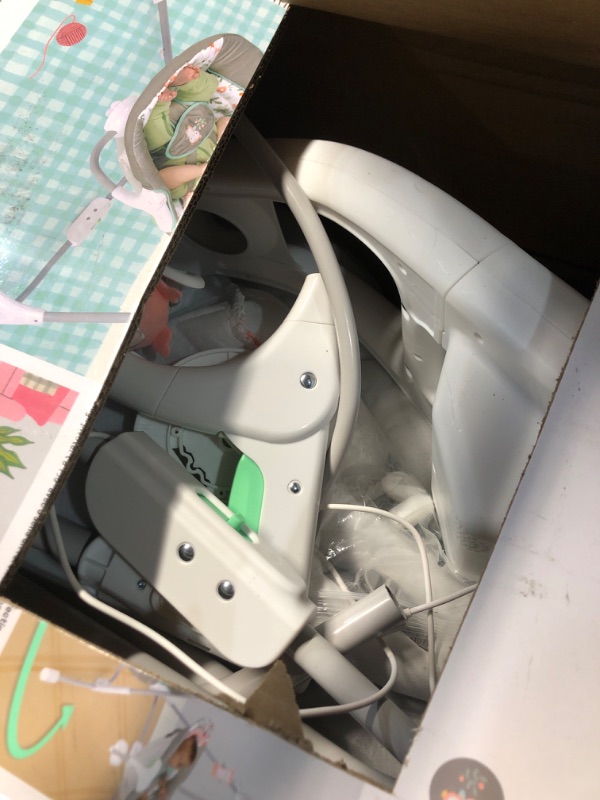 Photo 1 of Ingenuity InLighten 5-Speed Baby Swing - Swivel Infant Seat, 5 Point Safety Harness, Nature Sounds, Lights - Nally Owl