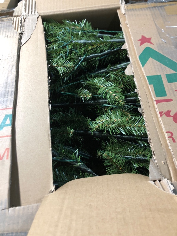 Photo 1 of National Tree Company 9 ft Pre-Lit Dunhill Fir Artificial Christmas Tree, 900 LED Lights, 4,029 Tips, PowerConnect, Foot Pedal, 10 Light Functions, Includes Stand, Green