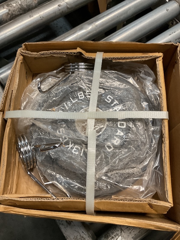 Photo 1 of ***SEE NOTES***STOCK PHOTO FOR REFERENCE ONLY***
?45LB Pair?2" Cast Iron Weight Plates | (2 x 45LB) Black Plates with Silver Numbers | For Standard Barbell Bars & Home Gyms